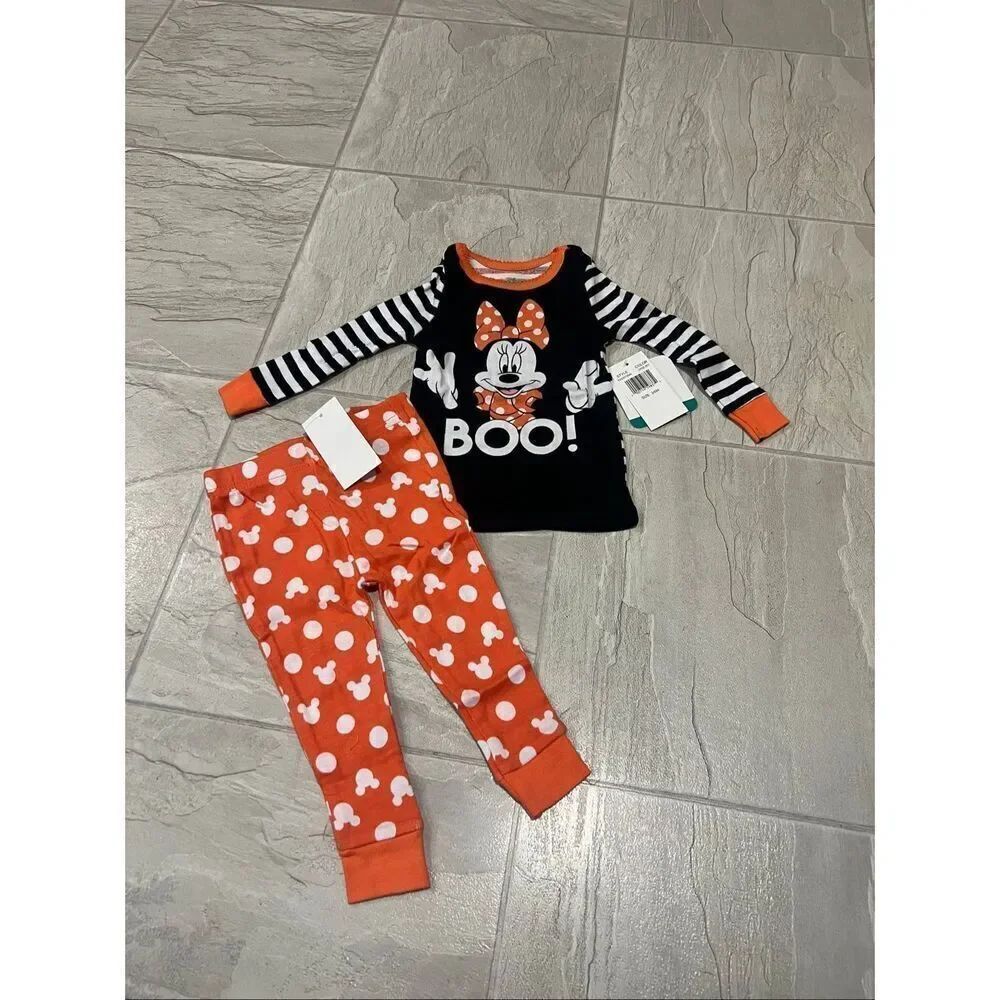 Disney Minnie Mouse Boo Halloween 2pc Jammy Set Girls Size 3-6 Month NEW
